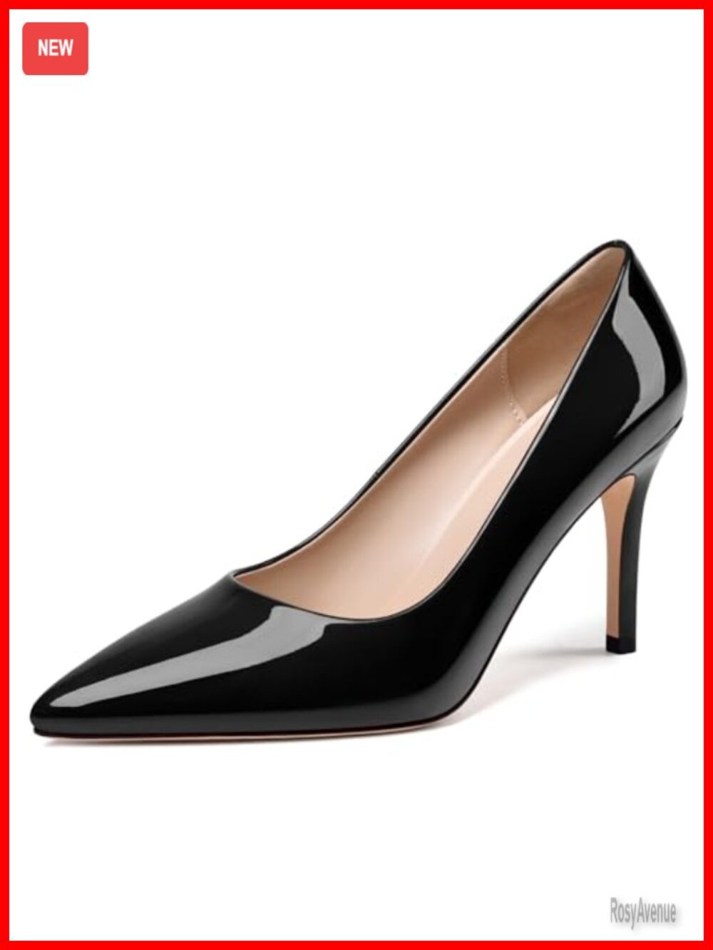 KUOARN Women's Pointed Toe Stiletto Pumps 3.5 Inch Slip On Dress Heels